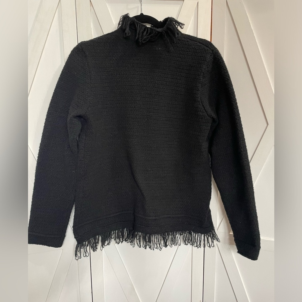 More in Love black button-down knitted fringe ‎ jacket size S - Picture 4 of 12